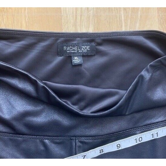 Rachel Zoe Solid Black Tummy Control Seamed Ponte Leggings XL Sexy Sleek Biker - Picture 5 of 12